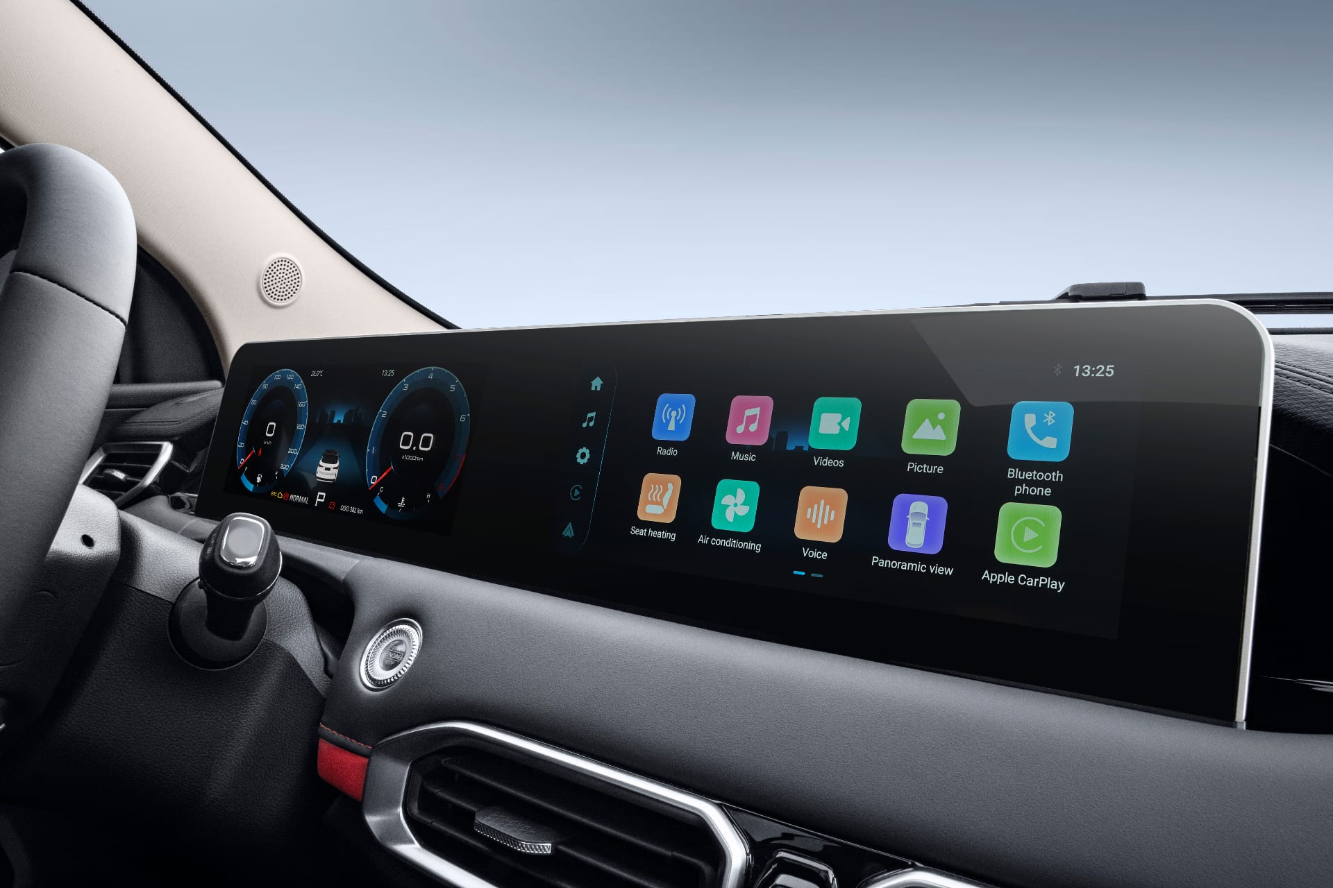 CarPlay y Android Auto · Pantallas de infoentretenimiento y diseño de 10.25"